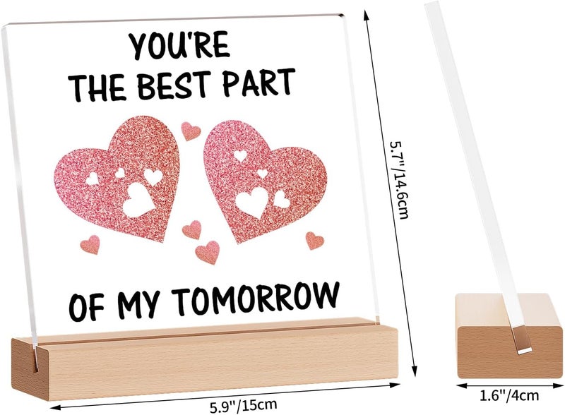 Funnli Anniversary Wedding Gifts for Him Her Boyfriend Girlfriend Acrylic Plaque, I Love You Romantic Gift, Birthday Christmas Valentine Day Gifts for Women Men Wife Husband - Image 2